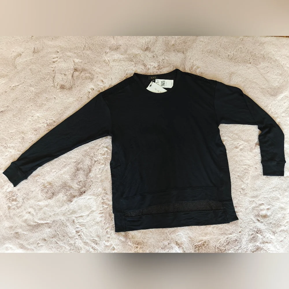 Alala Heron Sweatshirt Black Mesh Long Sleeve Top Women’s Size M / Medium
